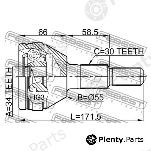  FEBEST part 1010-CAP (1010CAP) Joint, drive shaft