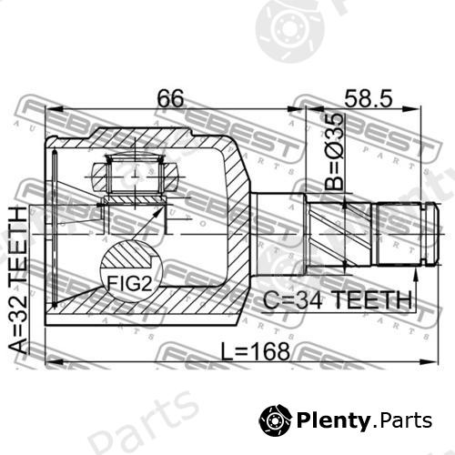  FEBEST part 1011-EVMTLH (1011EVMTLH) Joint, drive shaft