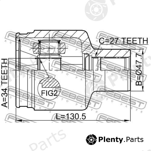  FEBEST part 1411-REXIIPT (1411REXIIPT) Joint, drive shaft