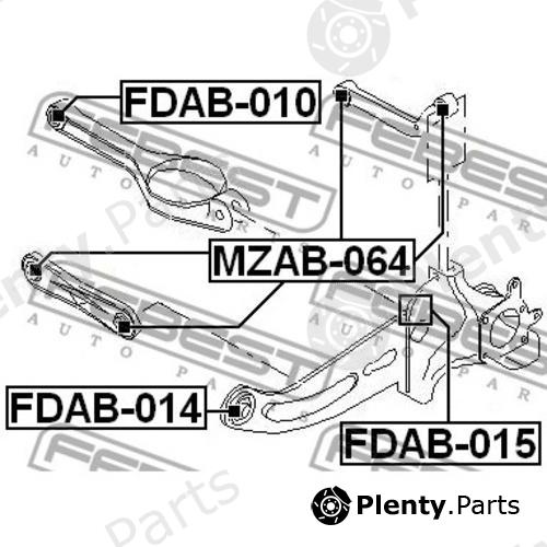  FEBEST part FDAB-015 (FDAB015) Control Arm-/Trailing Arm Bush