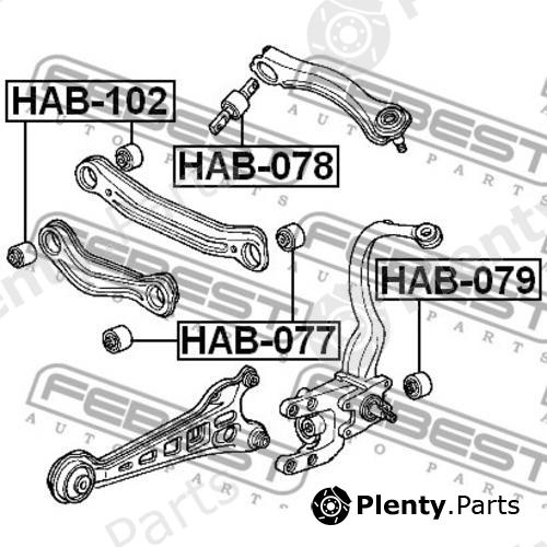  FEBEST part HAB-077 (HAB077) Control Arm-/Trailing Arm Bush