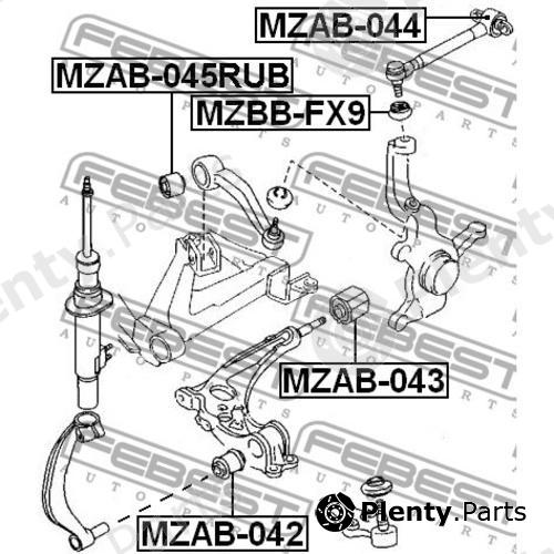  FEBEST part MZAB-045RUB (MZAB045RUB) Control Arm-/Trailing Arm Bush
