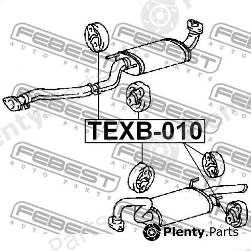  FEBEST part TEXB-010 (TEXB010) Mounting Kit, exhaust system
