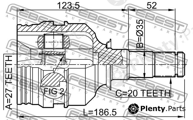  FEBEST part 0111SXV10LH Joint, drive shaft