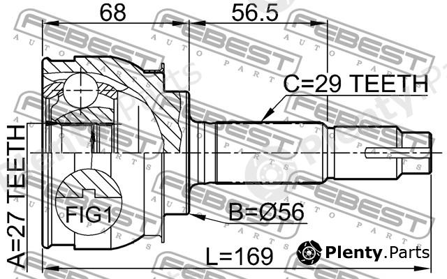  FEBEST part 0210027 Joint, drive shaft