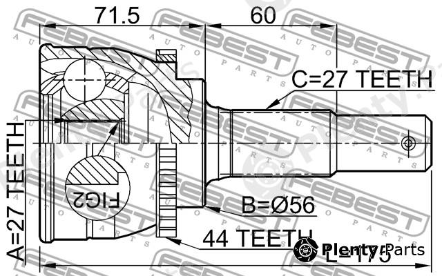  FEBEST part 0210C24A44 Joint, drive shaft
