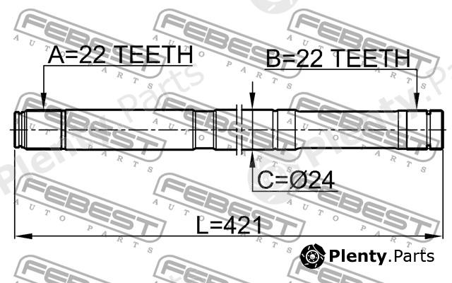  FEBEST part 0212B10MTLH Drive Shaft