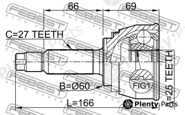  FEBEST part 0410023 Joint, drive shaft