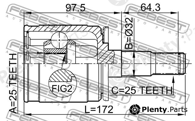  FEBEST part 0411V43LH Joint, drive shaft