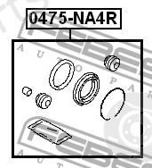  FEBEST part 0475-NA4R (0475NA4R) Repair Kit, brake caliper
