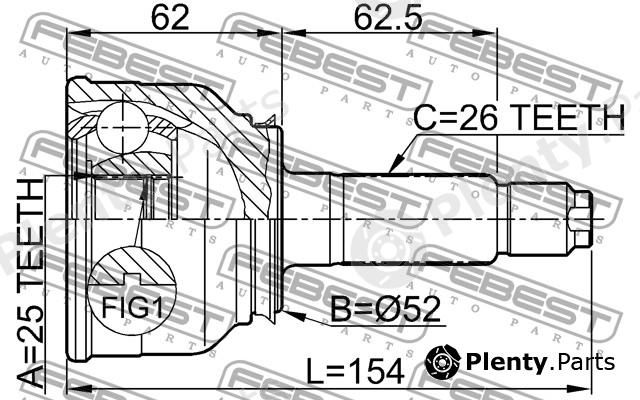  FEBEST part 0510003 Joint, drive shaft