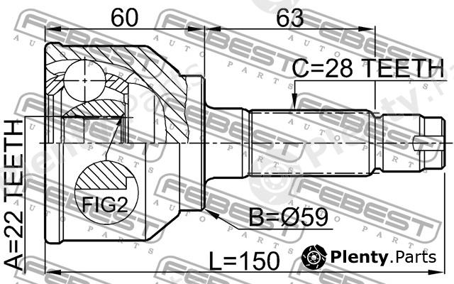  FEBEST part 0510042 Joint, drive shaft