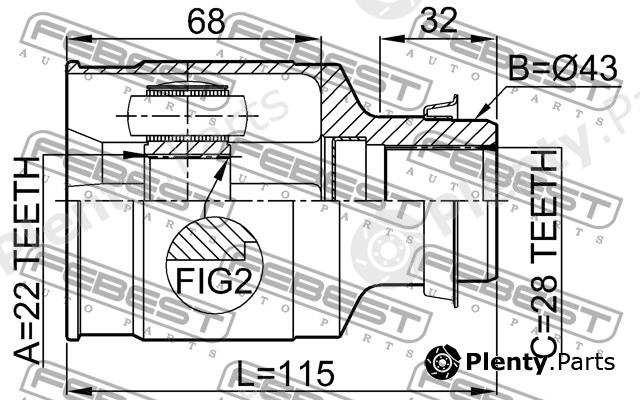  FEBEST part 0511323FRH Joint, drive shaft