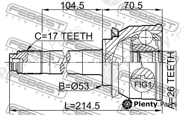  FEBEST part 0610004 Joint, drive shaft