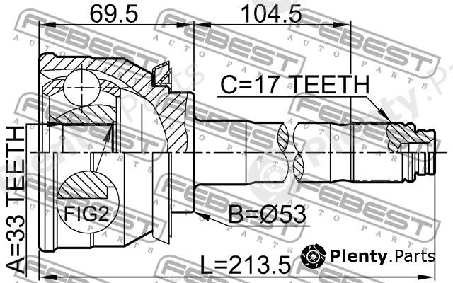  FEBEST part 0610007 Joint, drive shaft