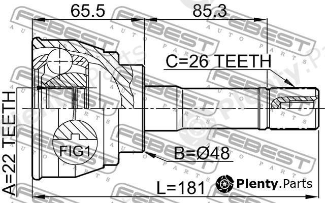  FEBEST part 0710012 Joint, drive shaft