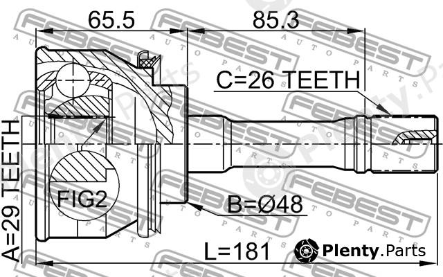  FEBEST part 0710GVSQ Joint, drive shaft