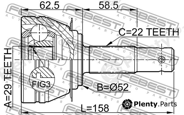  FEBEST part 1110006 Joint, drive shaft