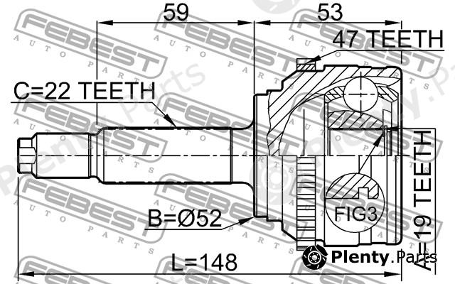  FEBEST part 1110008A47 Joint, drive shaft
