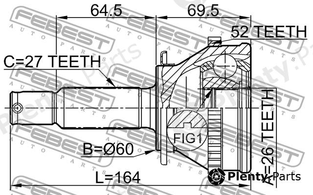  FEBEST part 1210-SFA52 (1210SFA52) Joint, drive shaft