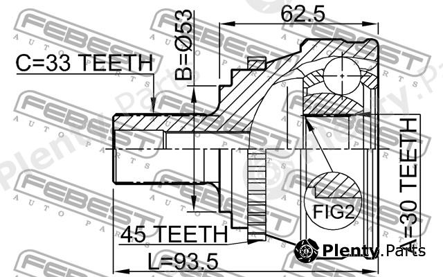  FEBEST part 1710005A45 Joint Kit, drive shaft