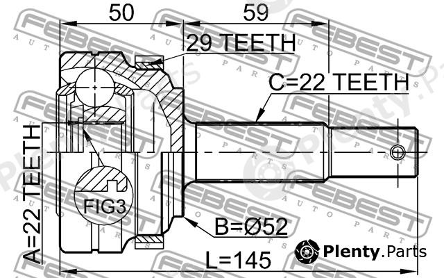  FEBEST part 1810211A29 Joint, drive shaft