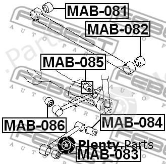  FEBEST part MAB086 Control Arm-/Trailing Arm Bush