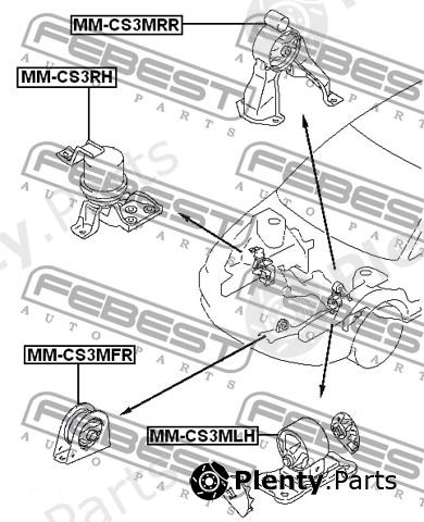  FEBEST part MM-CS3MFR (MMCS3MFR) Engine Mounting