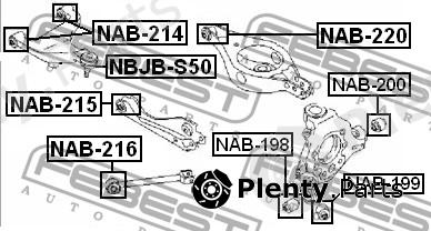  FEBEST part NAB214 Control Arm-/Trailing Arm Bush