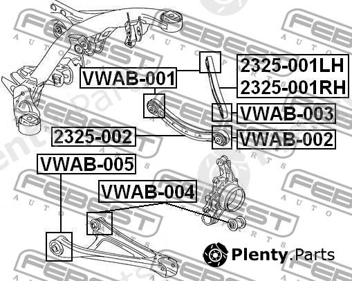  FEBEST part VWAB002 Control Arm-/Trailing Arm Bush