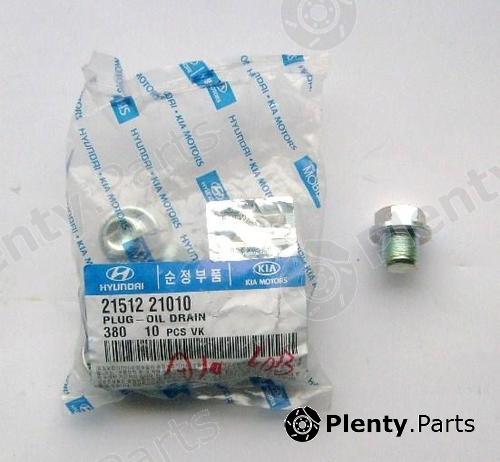 Genuine HYUNDAI / KIA (MOBIS) part 2151221010 Oil Drain Plug, oil pan