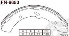  NiBK part FN6653 Brake Shoe Set