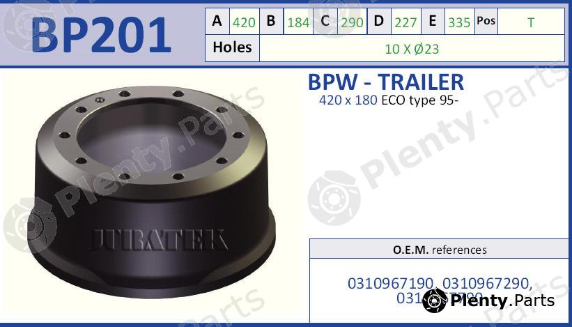  JURATEK part BP201 Brake Drum