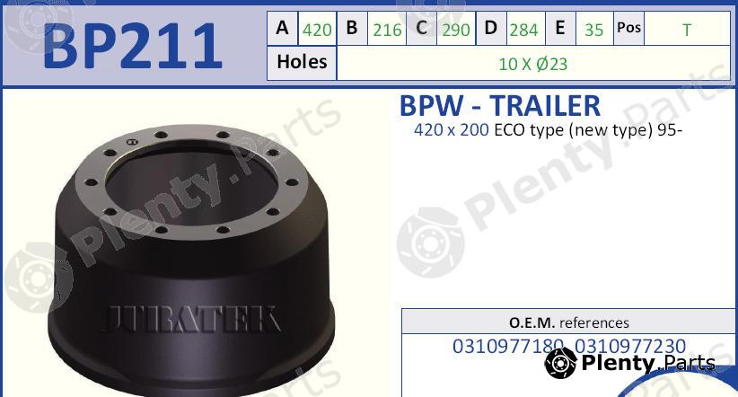  JURATEK part BP211 Brake Drum