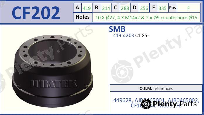  JURATEK part CF202 Brake Drum