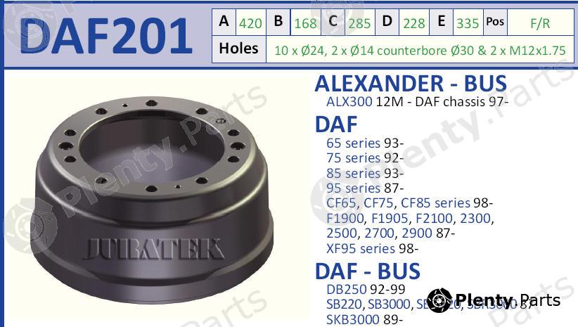  JURATEK part DAF201 Brake Drum