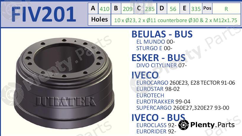  JURATEK part FIV201 Brake Drum