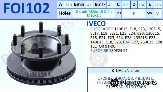  JURATEK part FOI102 Brake Disc