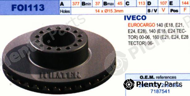  JURATEK part FOI113 Brake Disc