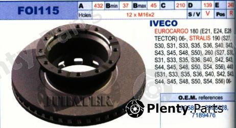  JURATEK part FOI115 Brake Disc