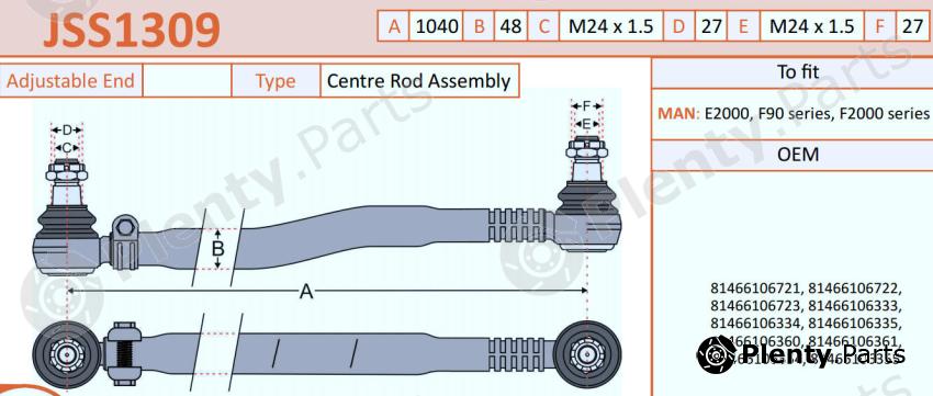  JURATEK part JSS1309 Centre Rod Assembly
