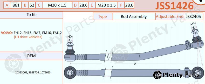  JURATEK part JSS1426 Rod Assembly