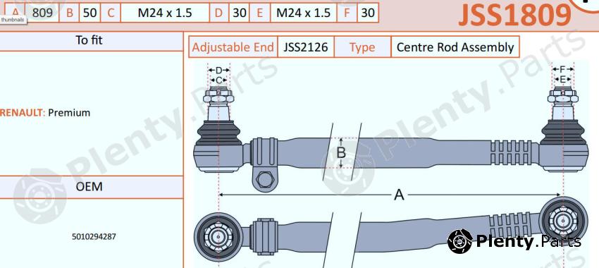  JURATEK part JSS1809 Centre Rod Assembly