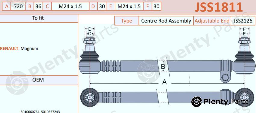  JURATEK part JSS1811 Centre Rod Assembly