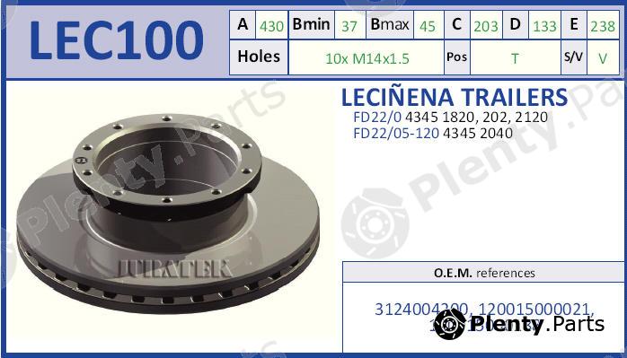  JURATEK part LEC100 Brake Disc