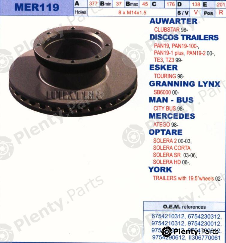  JURATEK part MER119 Brake Disc