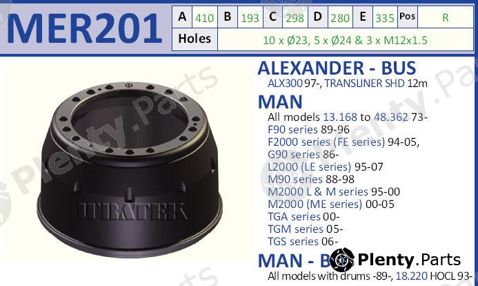  JURATEK part MER201 Brake Drum