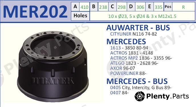  JURATEK part MER202 Brake Drum