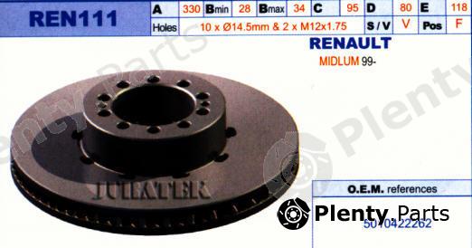  JURATEK part REN111 Brake Disc