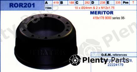  JURATEK part ROR201 Brake Drum